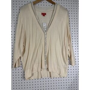 Elegant Ivory Sequined 3x Sweater Light Fairy Like